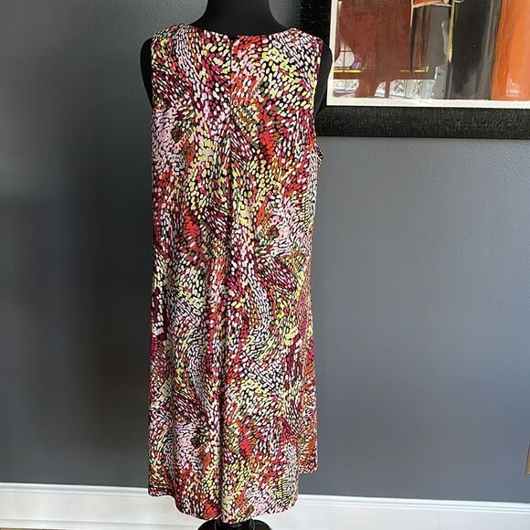 Nine West multicolor abstract print stretch tank midi. Size 12. - Picture 4 of 6